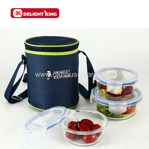 Meal Prep Glass Food Container With Lunch Bag